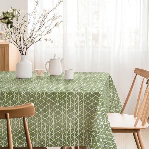 Martina Home Mantel Resinado Cervia Verde Redondo 140 cm Duradero y Resistente al Agua