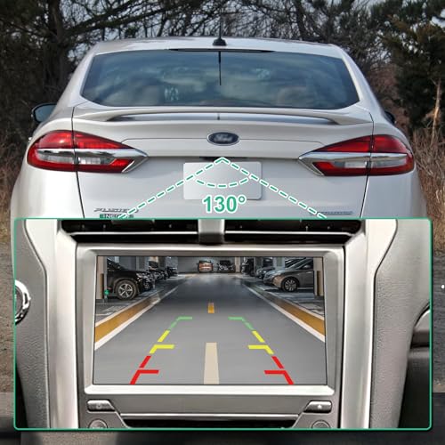 Image of HS7Z-19G490-A Backup Rear Camera Replacement for Ford Fusion /Energi /Hybrid 2017-2020 & Ford Police Responder Hybrid 2019 2020, OE Camera Replaces HS7Z-19G490-F, HS7Z-19G490-D by GreenYi