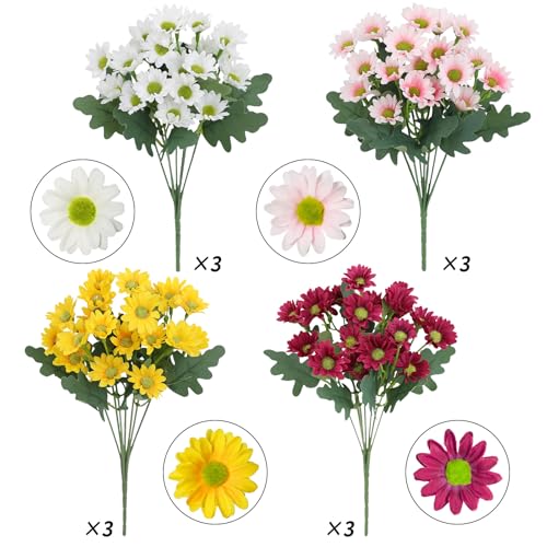 Artificial Mums Flowers for Outdoors, Fake Plants for Outside Decor - image 2