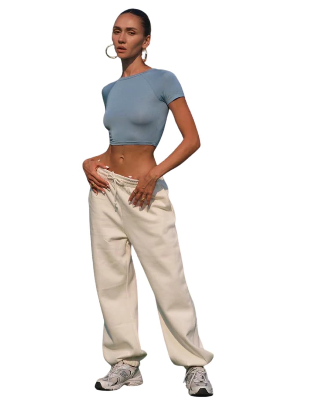 Bonkers Corner Heaven Blue Body Hug Crop Tee in blue