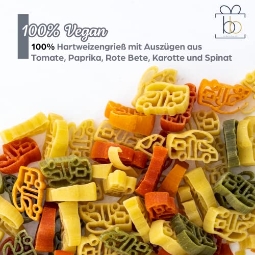 Bull & Bear bunte Wohnmobil Nudeln 250g, Motivnudeln aus Hartweizengrieß, handgefertigt in deutscher Manufaktur, Pasta Geschenk