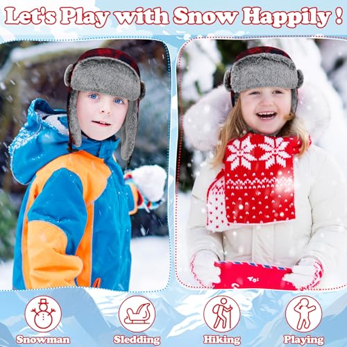 Sarfel Toddler Winter Hat Warm Fur Fleece Baby Boy Winter Hat Kids Trapper Hat Toddler Snow Hat Girls Winter Hat with Earflap3