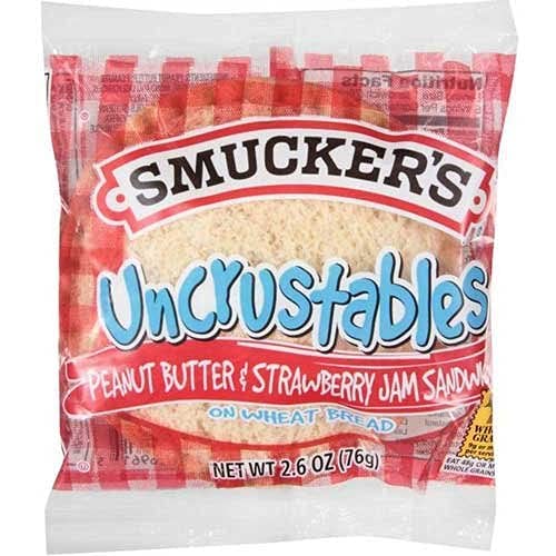 Smucker's Uncrustables - Bulk Size, Peanut Butter And Strawberry Jam Sandwich On Wheat Bread - Whole Grain, Individually Wrapped - 1 Pack (72 Count, 2.6 Oz) #TOP1