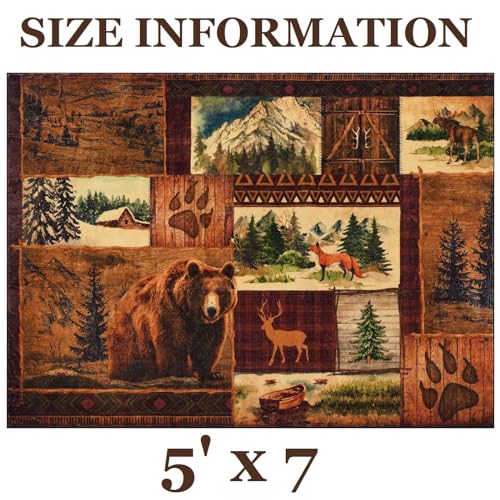 Aspmizfarmhousearearug5x7buffaloplaidlodgebearmoosedeerlivingroomrugswashablerusticcabinwildlifebedroomthrowrugsnonslipfloorcarpetlargebrownvintagecountryhomedecor Urban Country Home Decor Aspmiz farmhouse area rug 5×7 buffalo plaid lodge bear moose deer living room rugs washable rustic cabin wildlife bedroom throw rugs non slip floor carpet large brown vintage country home decor urban country home decor