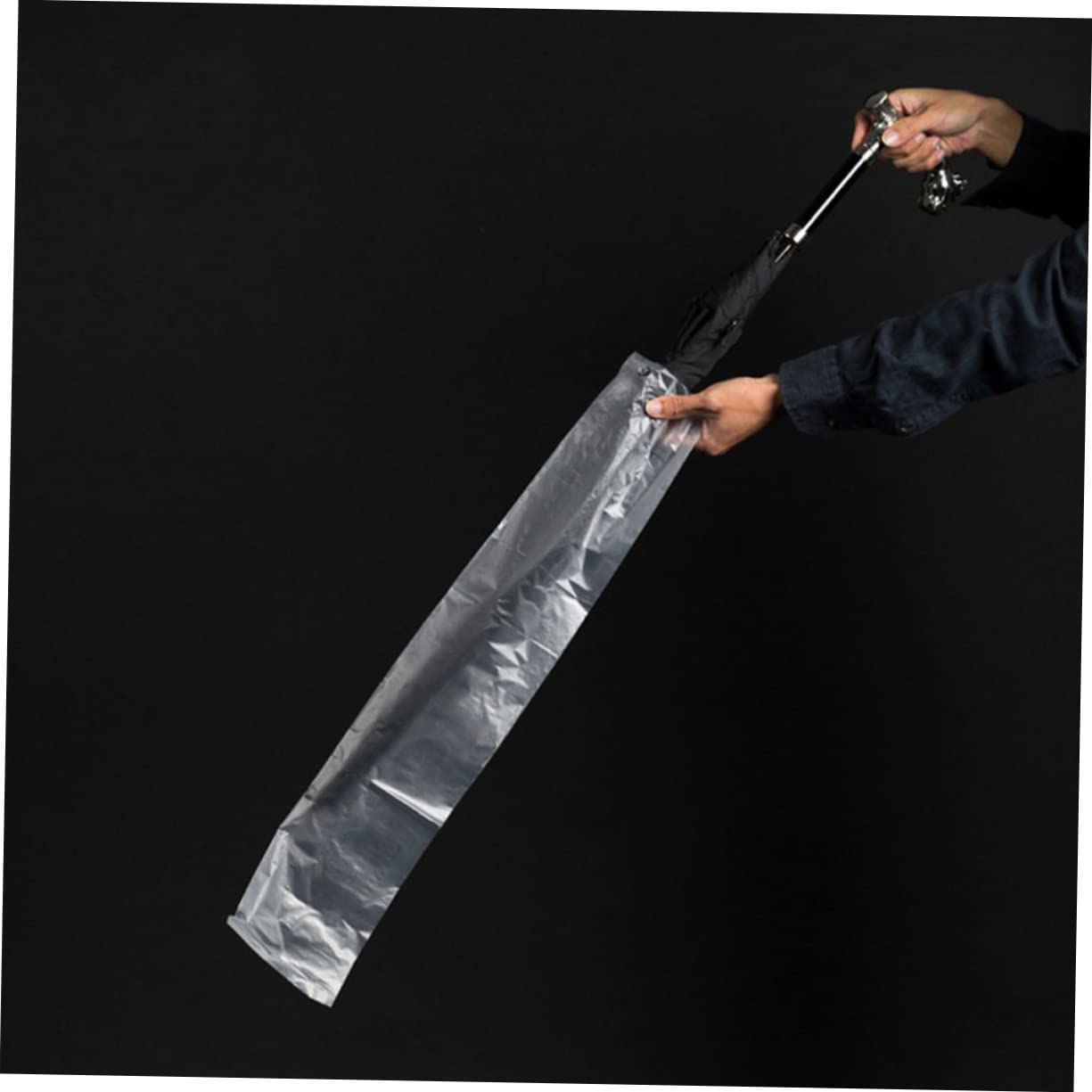 COLLBATH Funda de Paraguas Automática 200 Piezas para Uso en Hoteles y Restaurantes, Fundas Plásticas para Paraguas Mojados de Tamaño 13x72 Cm