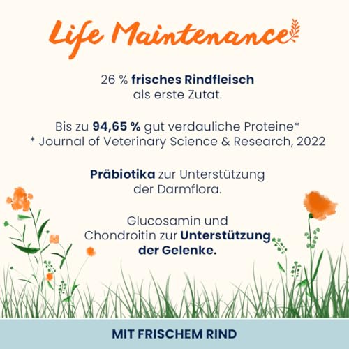 Almo Nature Life Maintenance Trockenfutter für Hunde L mit Rind 12 kg – Alleinfuttermittel für ausgewachsene Hunde großer Rassen