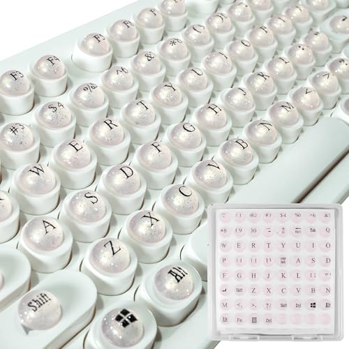 Ivaso Full Keyboard Keys Riser for Long Nails Typing and Gaming, 128 Pcs Self-Adhesive Symbolic and Alphanumeric Silicone Keys for Keyboards and Laptop (Pink-Hemisphere)
