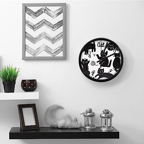Horloge murale silencieuse chat idée cadeau originale maison et école - 6