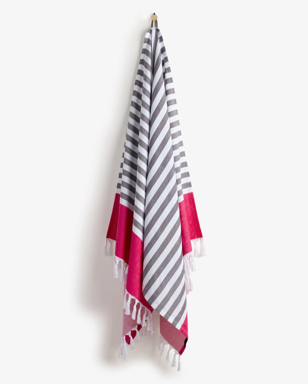 Liveology Tula Stripe - Fuschia Woven Turkish All-Purpose Ultra-Light 180 GSM Towel | Bath, Beach, Pool, Travel & Sport | Blend of Bamboo Viscose & Cotton | Breathable & Highly Absorbent 2
