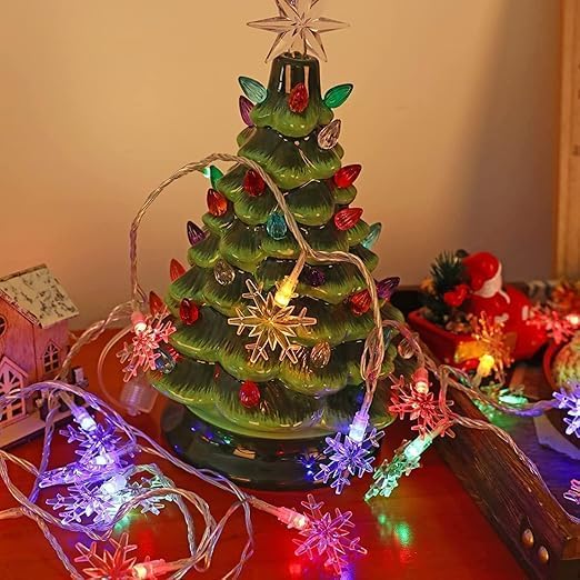 Image of K D 14 LED Multi Snow Flake LED Lights for Decoration - 14 String Fairy Lights for Home, Diwali, Christmas & New Year Decor