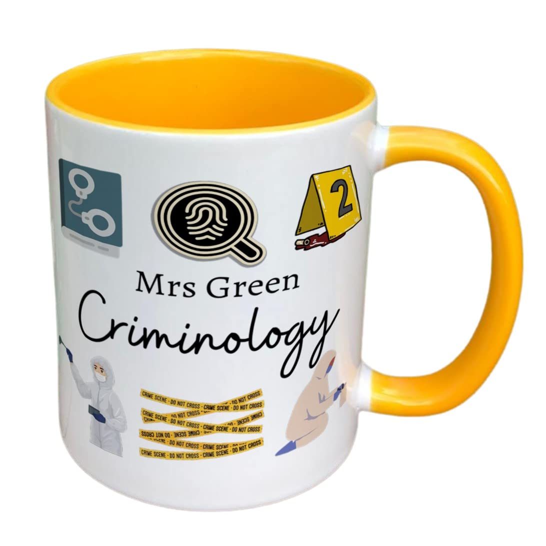 Personalised Criminology Mug - Criminology Mug - Personalised Criminology Teacher Mug - Criminology Student Mug - Criminology Teacher Gift (Blue)