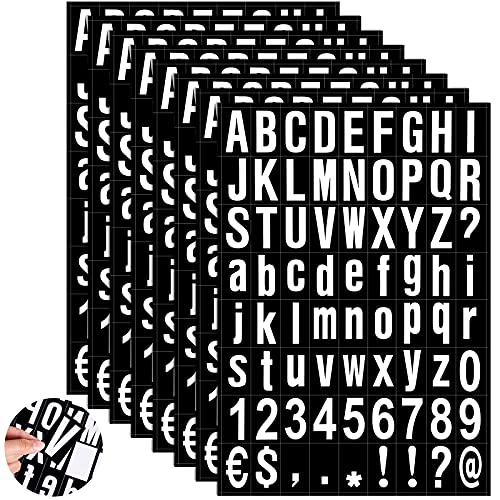 Image of Zonon 8 Sheets Mailbox Numbers Letters Stickers,2inch,White in Black