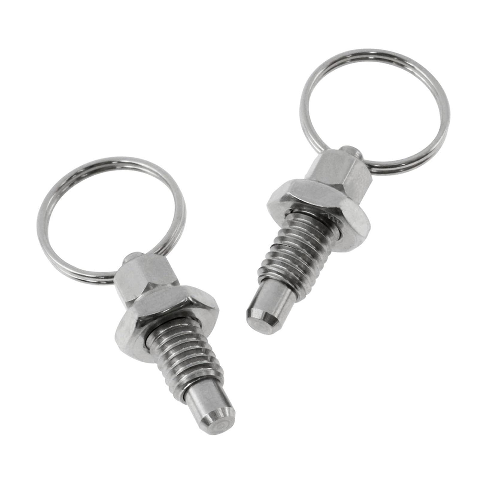 SagaSave 4 PCS Spring Plunger with Pull Ring Stainless Steel Safety Pin Spring Loaded Latch Positioning Pin for Mechanical Equipment, Chassis, Cabinets(M12)