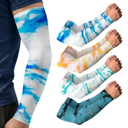 Image of ARMORAY Arm Sleeves for Men and Women - UV Sun Protection Cooling Compression - Tattoo Cover Up Sleeve for Daily Wear & Work