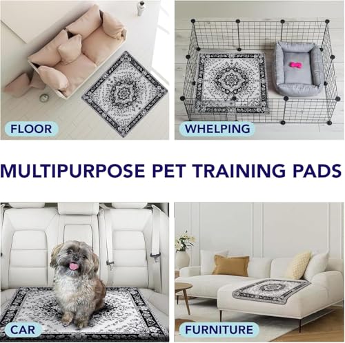 Image of PUPIBOO Washable Pee Pads for Cats & Dogs - Super Absorbent Reusable Cat Litter Mat & Puppy Training Pads - 100% Waterproof, Leak-Proof & Non-Slip Whelping Pads for Pet Housebreaking