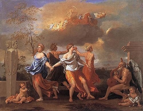 Affiche Nicolas Poussin Danse sur la musique du temps toile 60x90cm