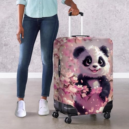Interest Suitcase Cover Thickening Panda Print Pink Luggage Cover Protector With Bottom Zipper Suitable for 18-32 Inch Extra Large Suitcase4