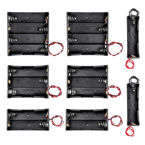 HTBMALL 18650 Battery Holder with Wire 3.7V 1 18650 Battery Holder 7.4V 2 18650 Battery Holders 11.1V 3 18650 Holders 14.8V 4 18650-Holder Storge Box 2 for Each Type Plastic Batteries Case 8PCS