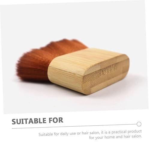 Miniatura 3 de Cepillo de cerdas flexibles, plumero de pelo para peluqueros peluquero, cepillo de depilación, plumero de cuello, mango de bambú