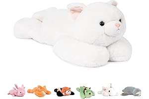 Niuniu Daddy 20" Weighted White Cat Stuffed Animal