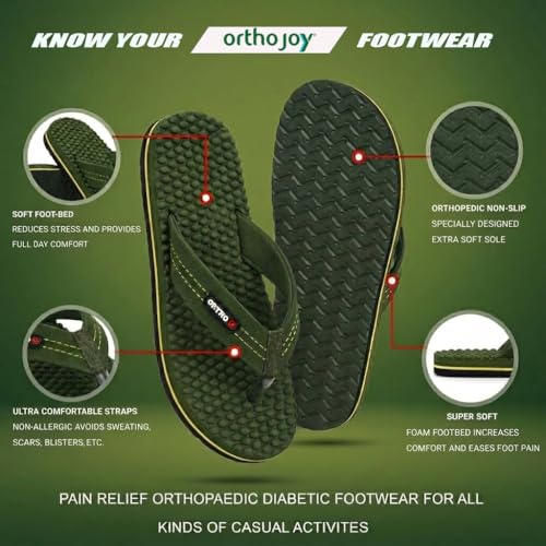 Image of ORTHO JOY House Slipper for Women's Care | Orthopaedic | Diabetic | Acupressure | Comfortable | MCR | Flip Flop Ladies and Girl's Home for Daily Use