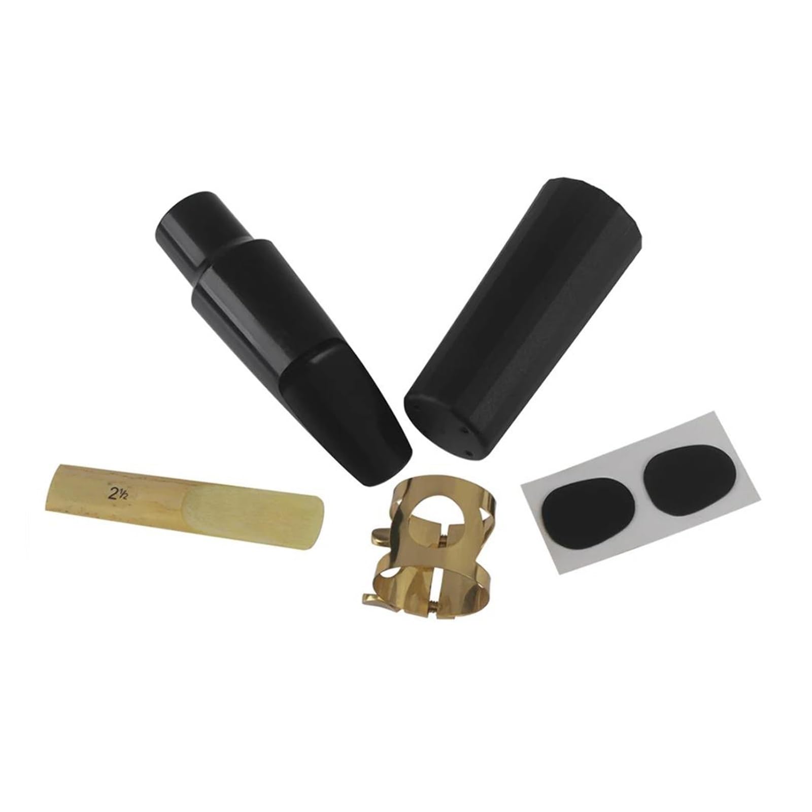 Kit de Accesorios saxofón Juego De 5 Uds. De Boquillas De Tenor Alto Soprano, Clip De Lengüeta, Dos Almohadillas Para Dientes, Accesorios Para Instrumentos De Viento De Madera