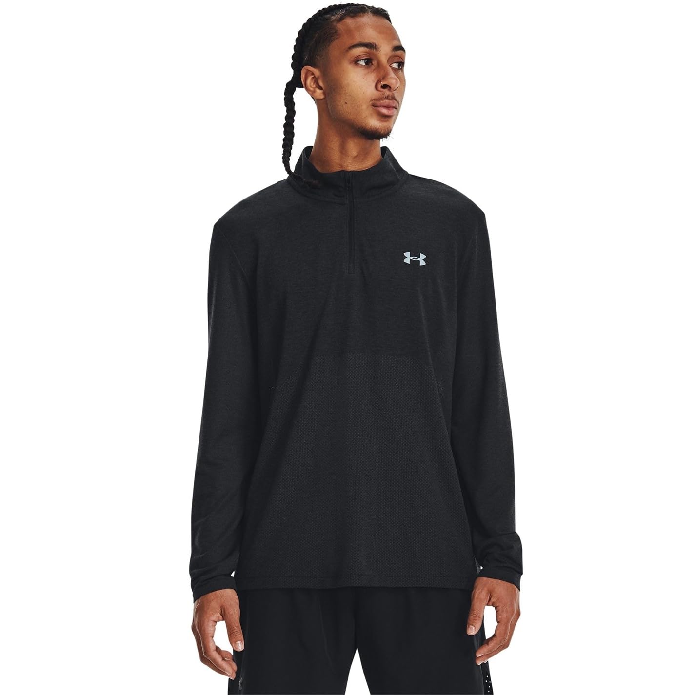 Under Armour Herren Seamless Stride 1/4 Zip Laufbekleidung Longsleeve Schwarz M