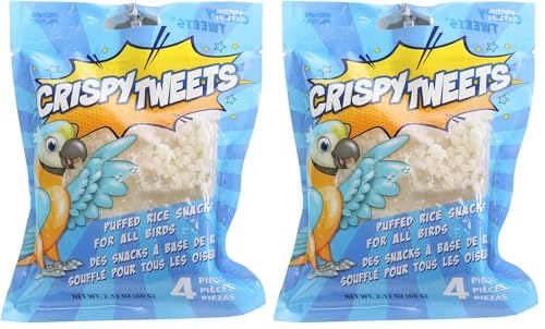 Image of Penn-Plax Tweet Eats: Crispy Tweets a€ inch Natural Puffed Rice Pet Treats for All Birds a€ inch Fun Way to Hand Feed a€ inch 4 Pieces (Pack of 2)
