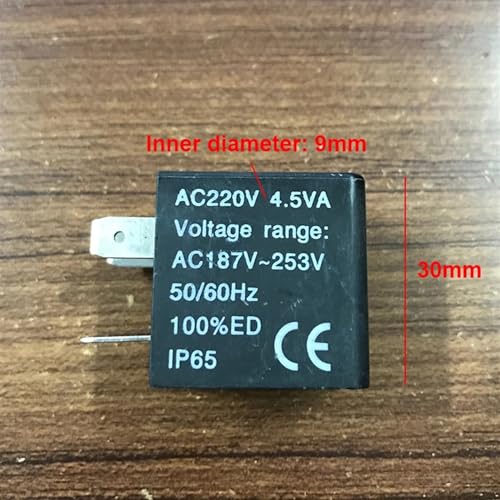 Bobina de válvula solenoide AC220V CDA092A con núcleo magnético de 9mm de diámetro 4