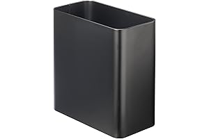 mdesign Trash Can - 10 Liter/2.6 Gallon Capacity - Decorative Garbage Container...