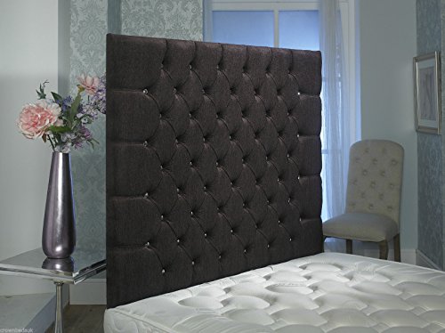 CROWNBEDSUK Hillton Kopfteil aus Kunstleder, 70 cm, 90 cm, 120 cm, 152 cm, 182 cm, 140 cm (Doppelbett), Lederimitat, braun Cover