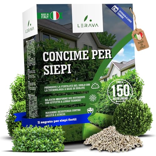 LERAVA Concime siepe (7,3 kg) - fertilizzante a lenta cessione - crescita rigogliosa - per siepi verdi e dense - ideale per photinia - effetto a lunga durata - rilascio graduale dei nutrienti