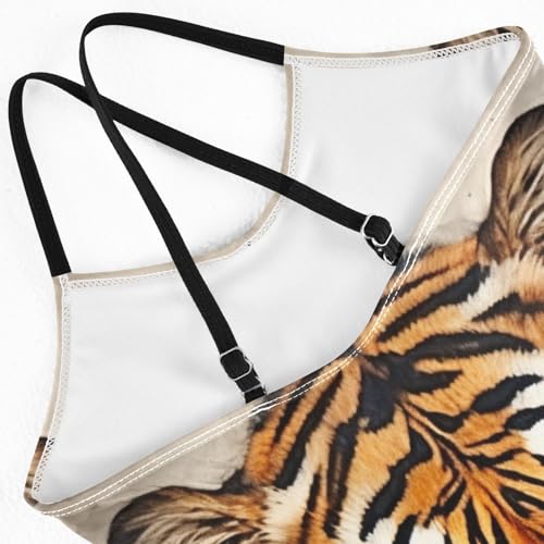 ALAZA Vintage Tiger Girl’s Swimsuits Bathing Suit One Piece Beach Swimwear4