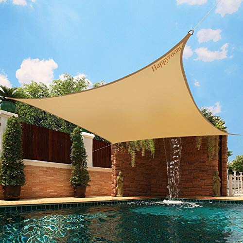 Happyroom Vela de Sombra Tela Toldo Protección Rayos UV Lonas Impermeables Exterior Sombrilla Jardin Exterior para Patio, Exteriores, Jardín (rectángulo-2 * 3M) Cover