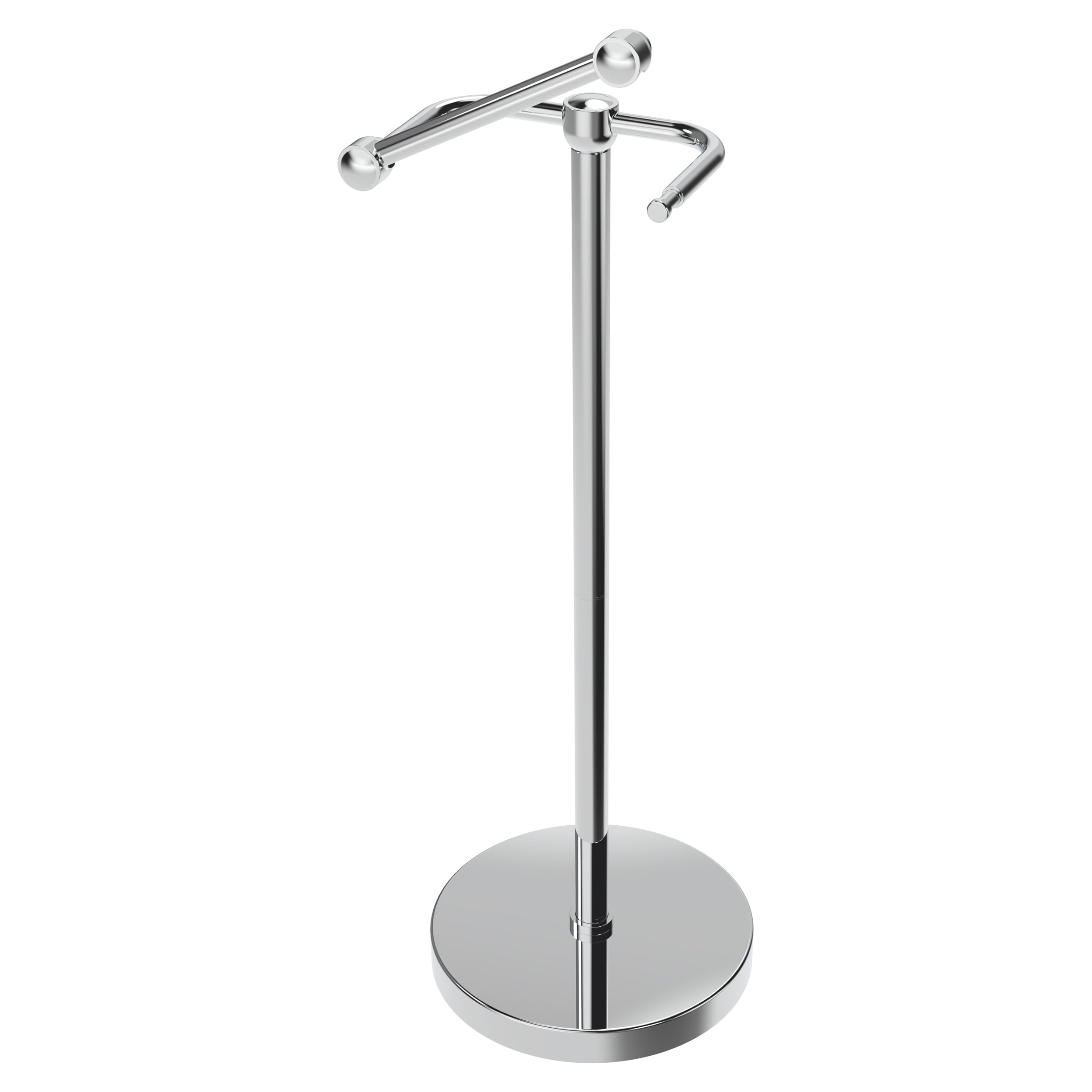 RARXTR Toilet Paper Holder Stand, Post Pivoting Design Free Standing Toilet Paper Holder, SUS304 Stainless Steel Toilet Paper Roll Holder, Heavy Stable Base (Chrome)