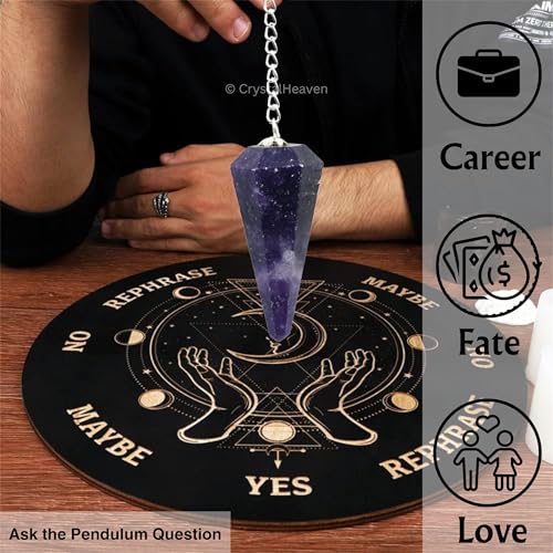 Image of Lepidolite Pendulum Dowsing Tool - Natural Crystal Pendulum for Spiritual Guidance - Premium Dowser Pendulum for Accurate Divination and Energy Healing - Perfect for Energy Healing and Chakra Balancing - Handcrafted with Precision and Elegance