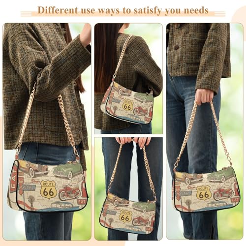 Retro Route 66 Bolsos bandolera para mujer miniatura 6