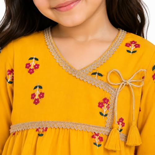 Image of LITTLE GINNIE Girls Kurta Sharara Set | Traditional Ethnic Wear for Kids