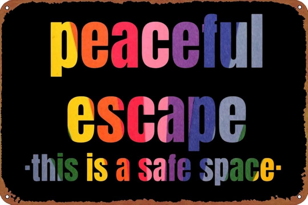 Peaceful Escape Art Plaque Wall Decor Look Funny Gifts for Cafe Home Kitchen Bathroom Farm Garden Bar Posters Tin Sign 8x12 Inch
