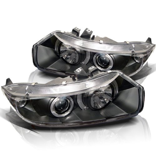 LED Halo Headlights for Honda Civic 06-08 - Black / Clear Lens