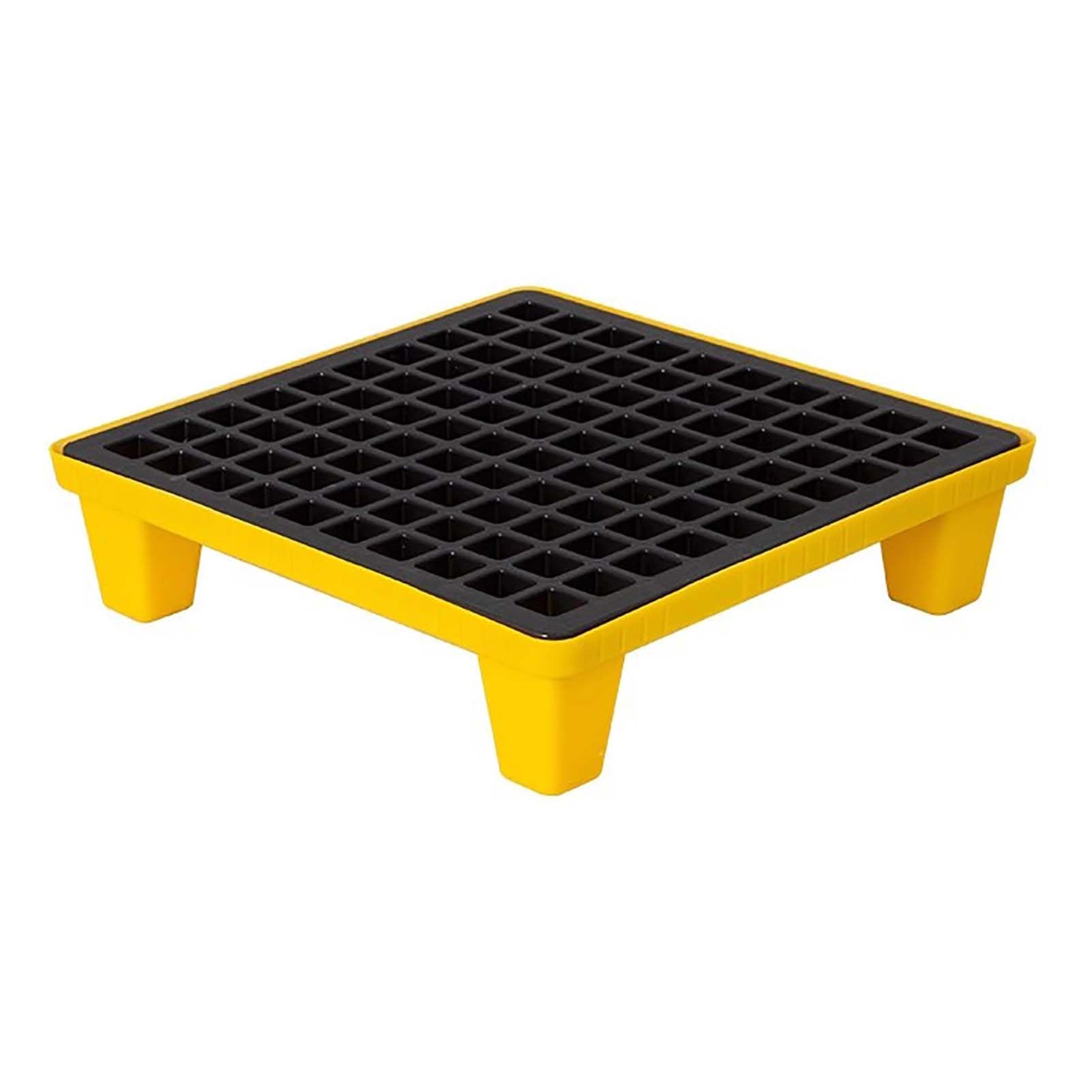 Pallet industriale per deposito di liquidi e fusti di olio - Piattaforma a prova di perdite con porta di scarico, accesso per carrello elevatore resistente, griglia rimovibile per laboratorio e