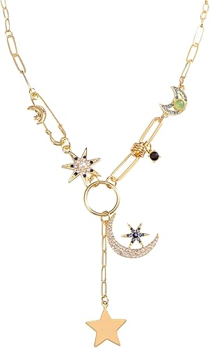 Collar de clip de oro, collar de protección de oro, joyería de mal de ojo para mujeres, collar de ojo nazar de mano Hamsa, collar de ojo de nazar