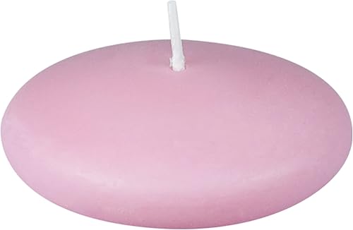 Zest Candle Velas flotantes de 12 piezas, 3 pulgadas, rosa claro