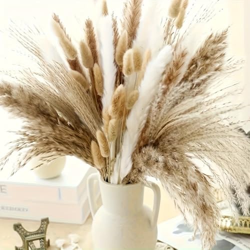 60pcs Flores Secas Preservadas Pampas Grass Decoración miniatura 6