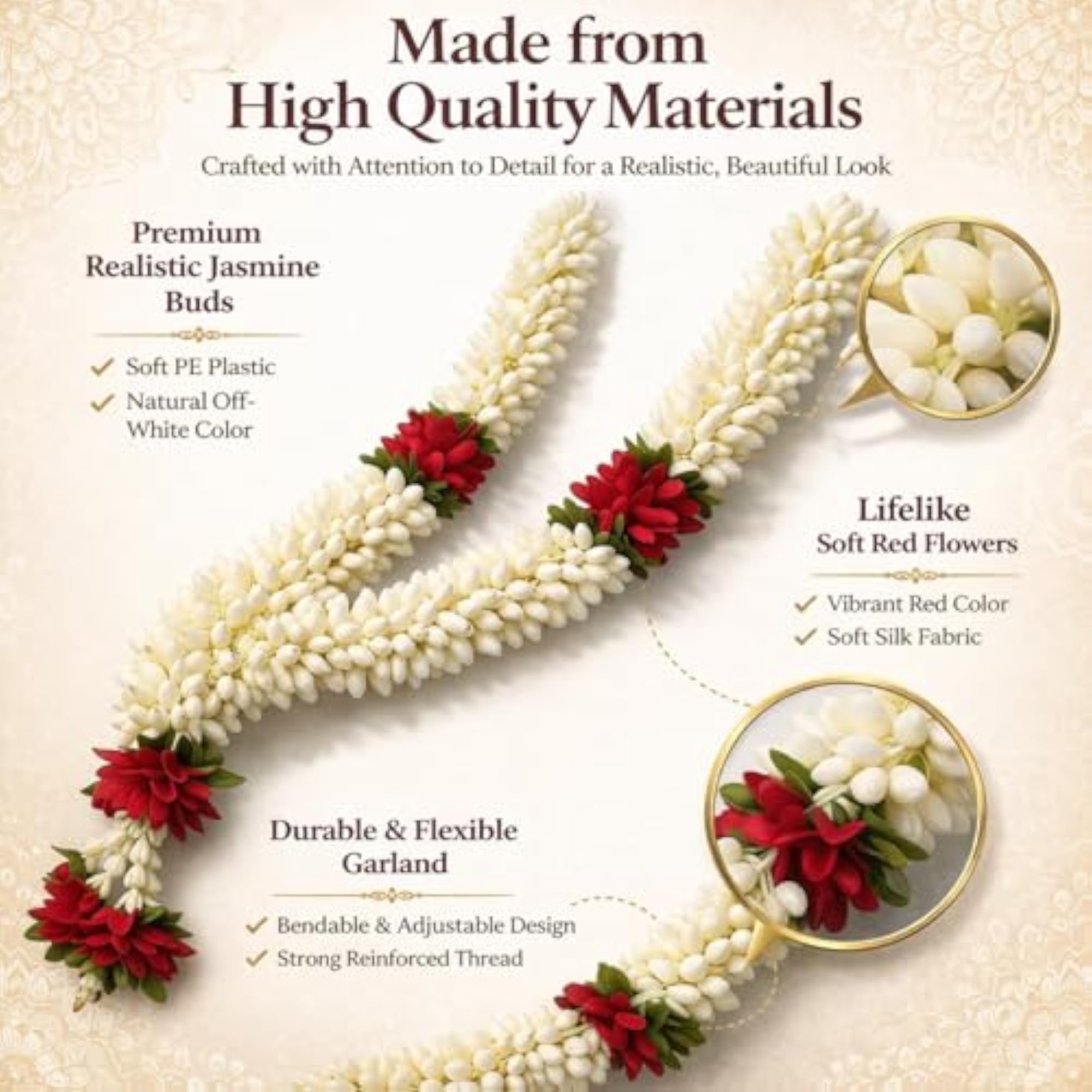 Artificial Flower Garland for Pooja Decoration