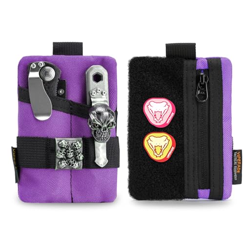 VIPERADE VE15 - Bolsa pequeña EDC, organizador de bolsillo, bolsa de bolsillo EDC con área de parches de bricolaje, cartera organizadora de bolsillo EDC para tarjetas, pequeña bolsa de herramientas