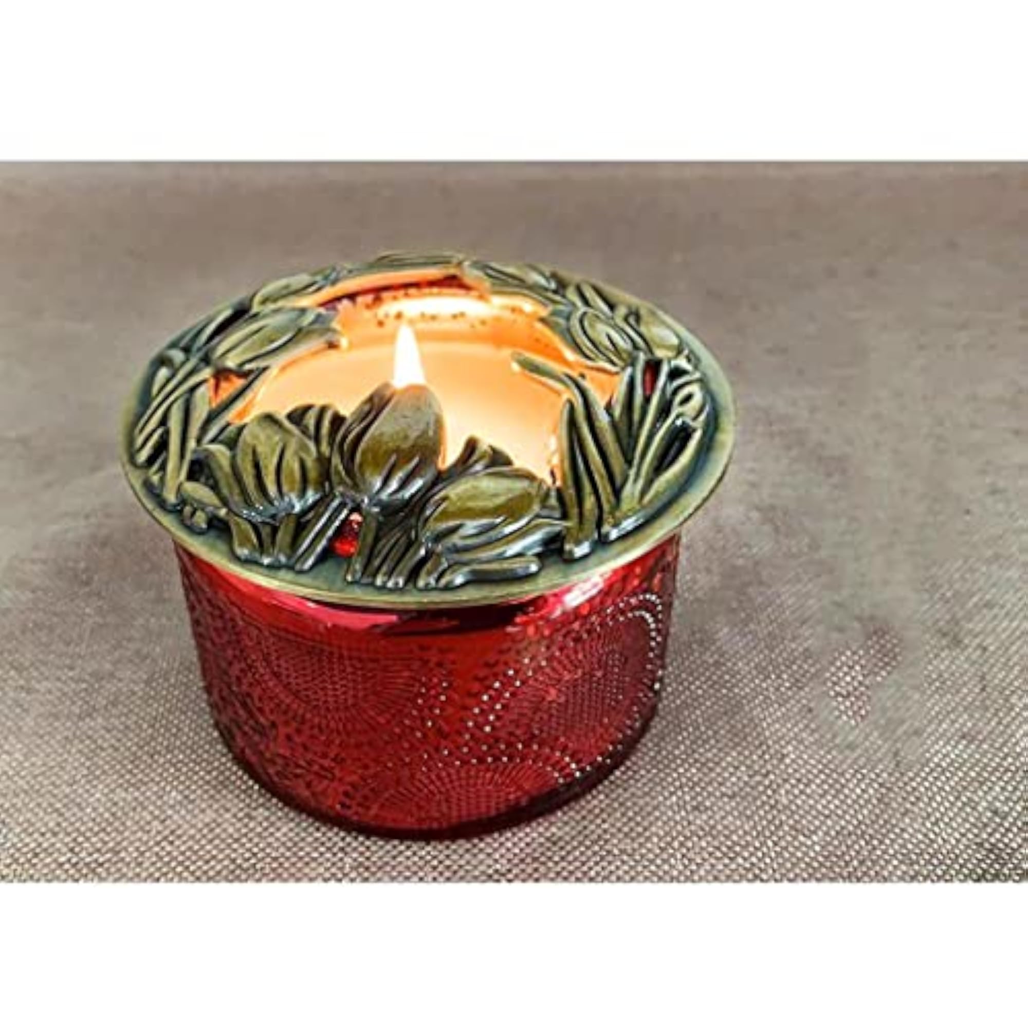 Hollowed Leaf Patterns Jar Candle Topper Cover