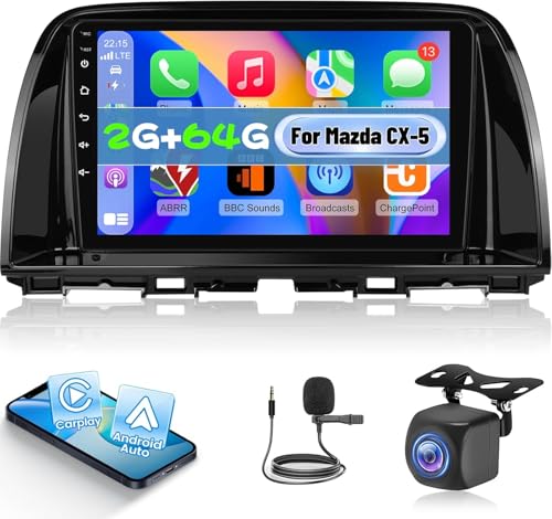 NHOPEEW Radio para coche 2G+64G con Android Auto y cámara AHD de marcha atrás