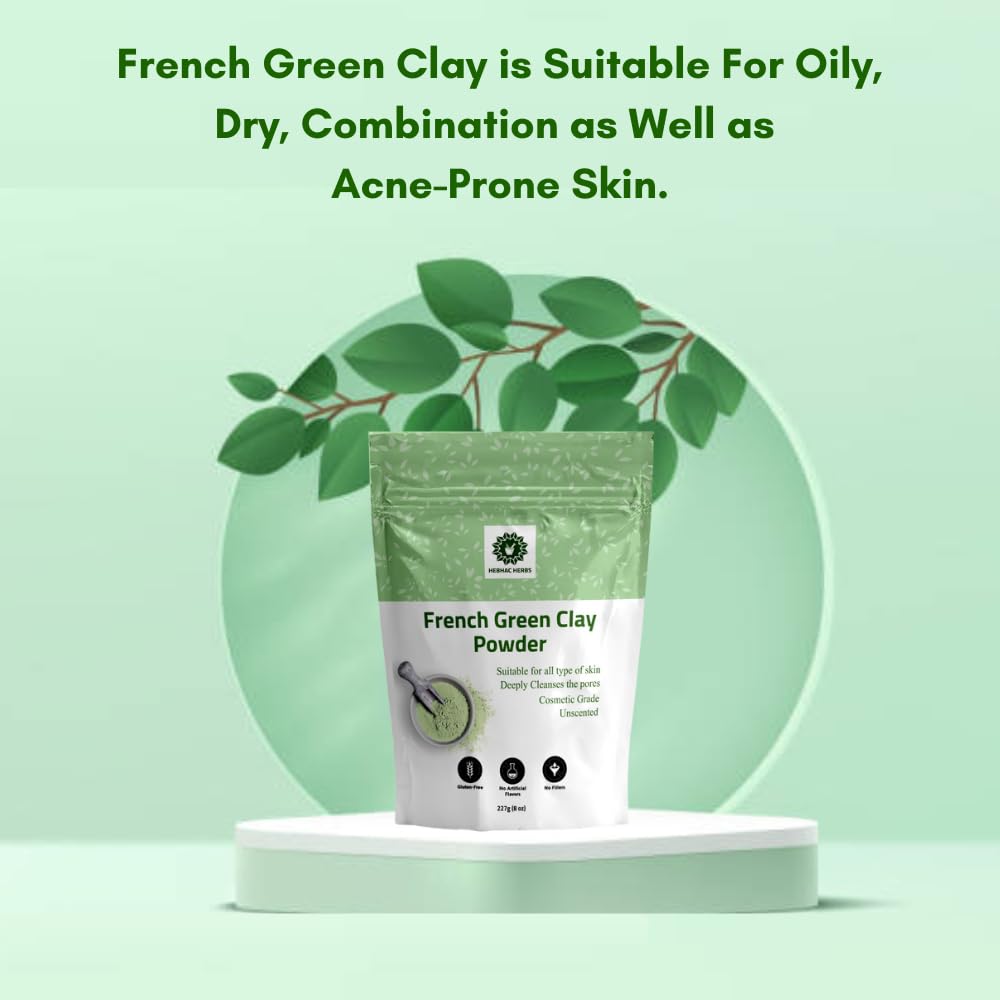 French Green Clay Powder 227 g, 227 g (Pack of 1) - Image 3
