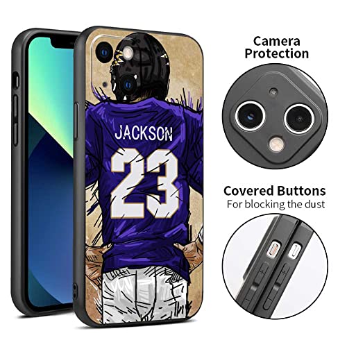 Ikpytree Custom Name & Number Football Jersey Black Case For Iphone 14 13 12 11 Xs Max Xr 8 7 6 Plus 11 Pro Mini，Customized Silicone Shockproof With Camera Protection Case (Baltimore Purple) #TOP2